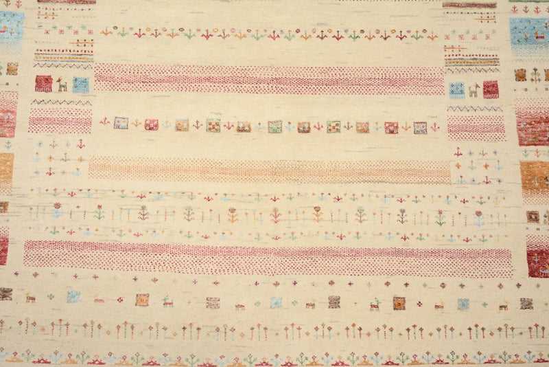 Gabbeh Tapijt - Loribaft Indus - 206 x 149 cm - licht beige