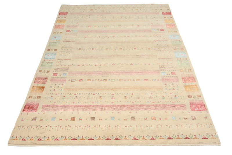 Gabbeh Tapijt - Loribaft Indus - 206 x 149 cm - licht beige
