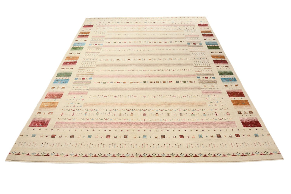 Gabbeh Tapijt - Loribaft Indus - 356 x 251 cm - licht beige