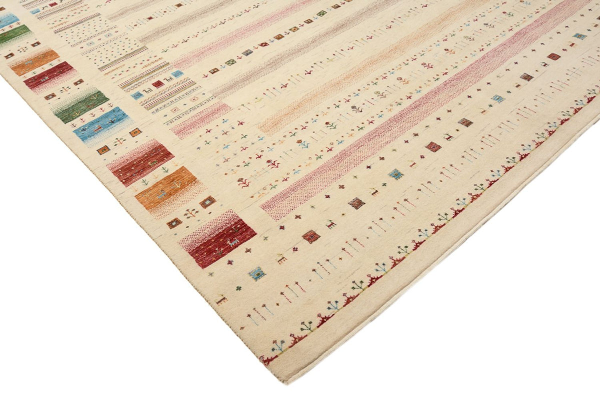 Gabbeh Tapijt - Loribaft Indus - 356 x 251 cm - licht beige
