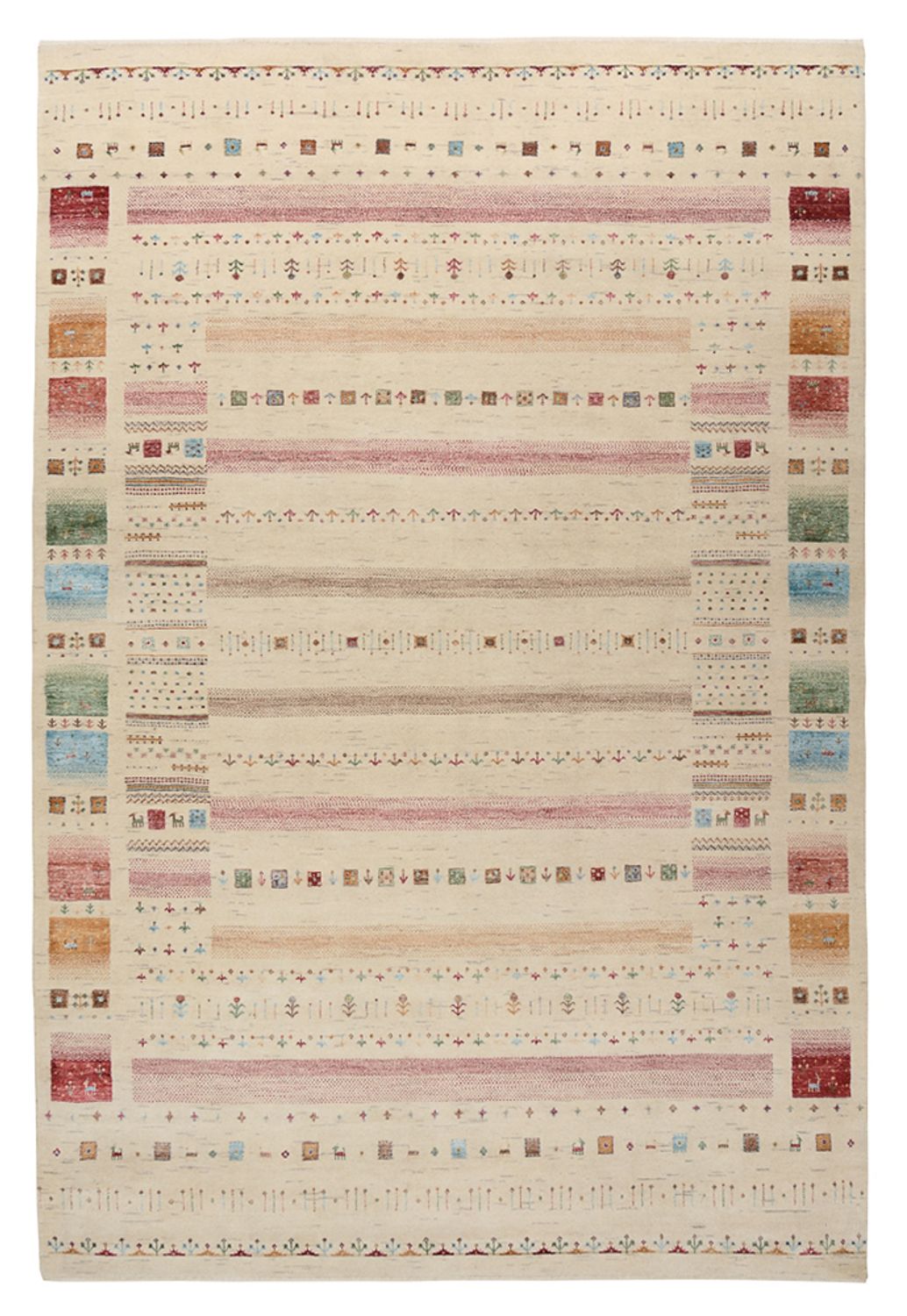 Gabbeh Tapijt - Loribaft Indus - 304 x 203 cm - licht beige