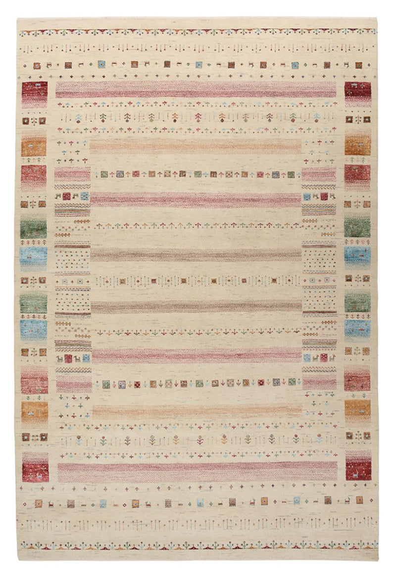 Gabbeh Tapijt - Loribaft Indus - 304 x 203 cm - licht beige
