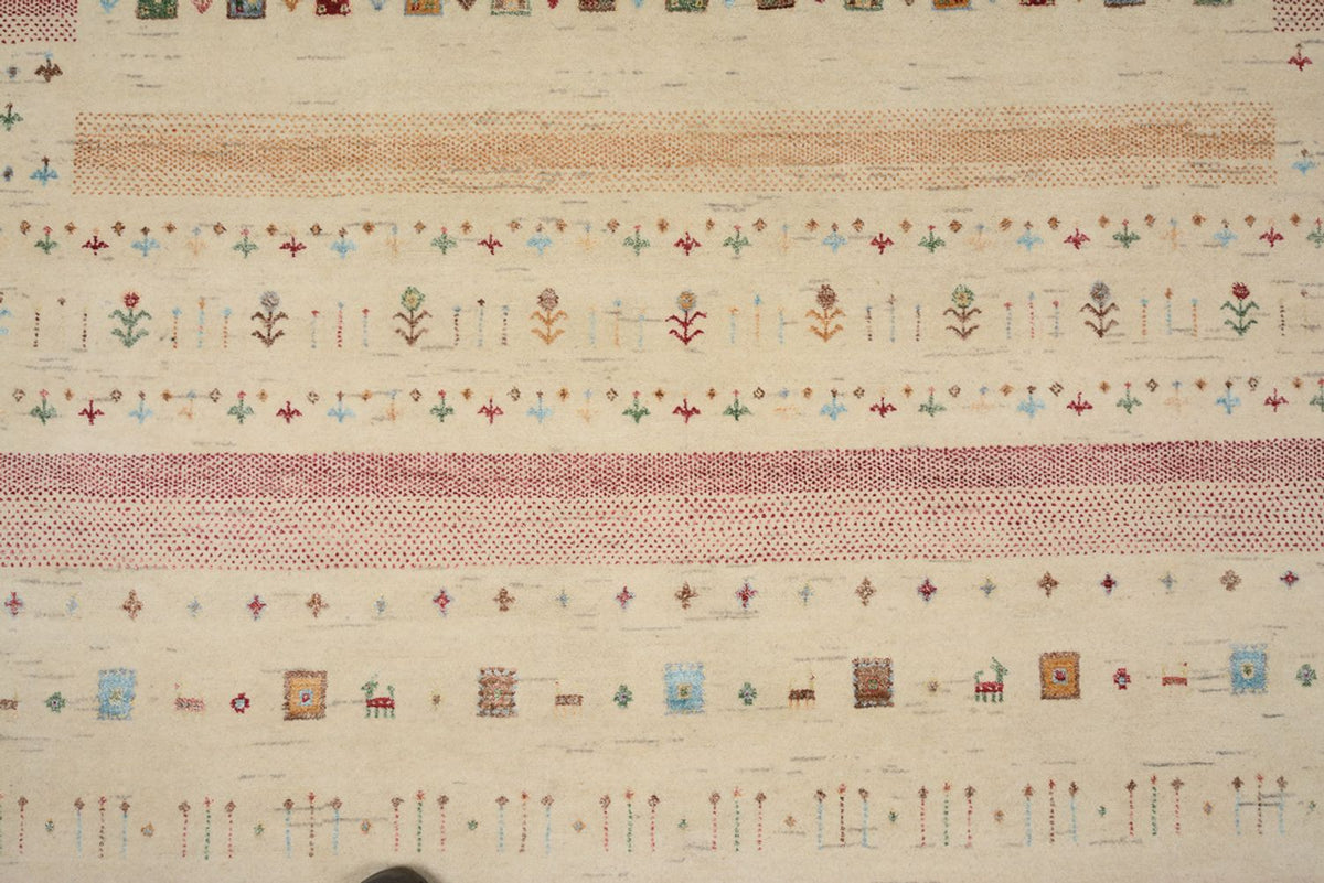 Gabbeh Tapijt - Loribaft Indus - 304 x 203 cm - licht beige