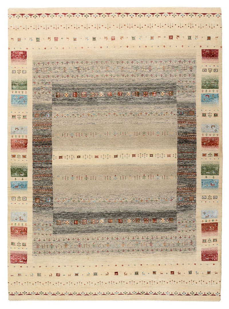 Gabbeh Tapijt - Loribaft Indus - 244 x 177 cm - licht beige