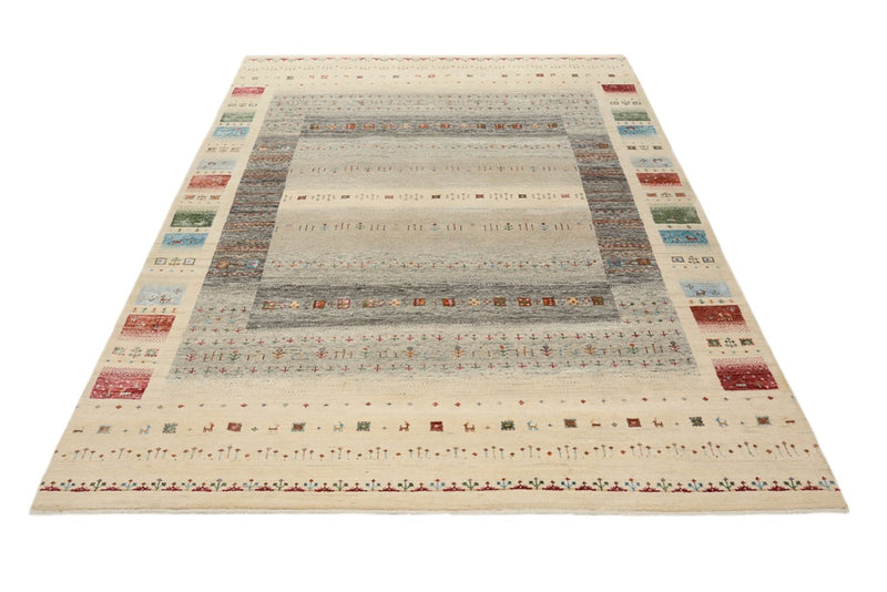Gabbeh Tapijt - Loribaft Indus - 244 x 177 cm - licht beige