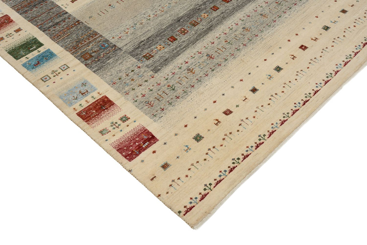 Gabbeh Tapijt - Loribaft Indus - 244 x 177 cm - licht beige
