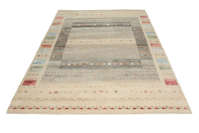 Gabbeh Tapijt - Loribaft Indus - 244 x 177 cm - licht beige