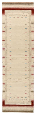 Loper Gabbeh Tapijt - Loribaft Indus - 298 x 83 cm - licht beige
