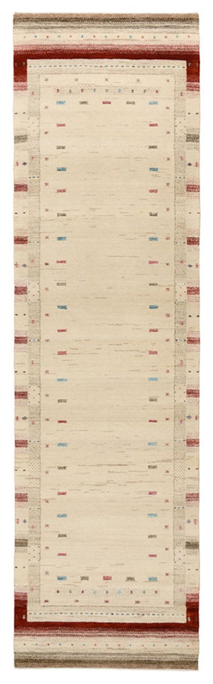 Loper Gabbeh Tapijt - Loribaft Indus - 298 x 83 cm - licht beige