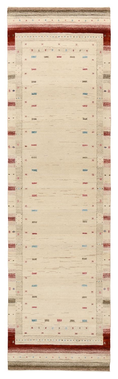 Loper Gabbeh Tapijt - Loribaft Indus - 298 x 83 cm - licht beige