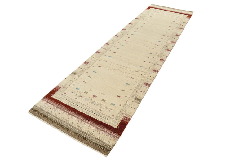 Loper Gabbeh Tapijt - Loribaft Indus - 298 x 83 cm - licht beige