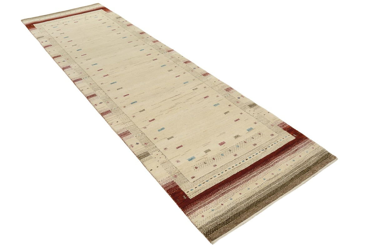 Loper Gabbeh Tapijt - Loribaft Indus - 298 x 83 cm - licht beige