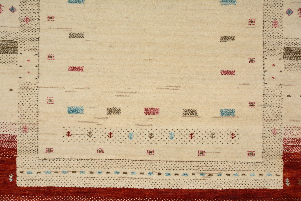 Loper Gabbeh Tapijt - Loribaft Indus - 298 x 83 cm - licht beige