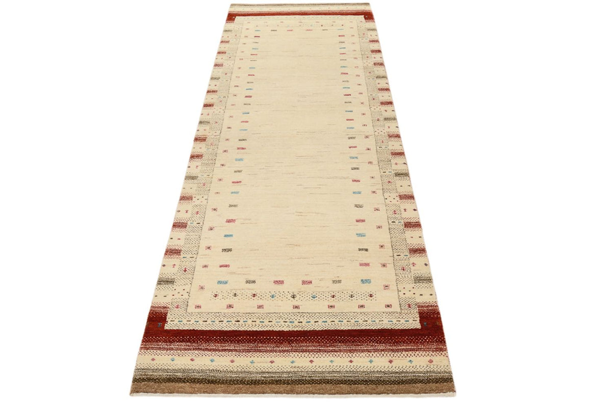 Loper Gabbeh Tapijt - Loribaft Indus - 243 x 84 cm - licht beige