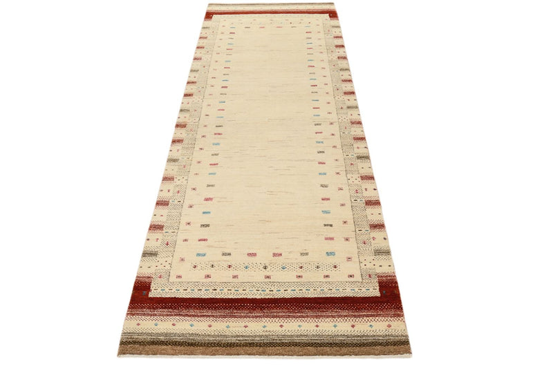 Loper Gabbeh Tapijt - Loribaft Indus - 243 x 84 cm - licht beige