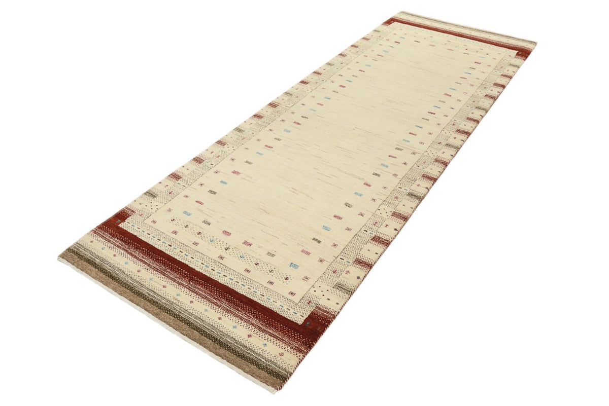 Loper Gabbeh Tapijt - Loribaft Indus - 243 x 84 cm - licht beige