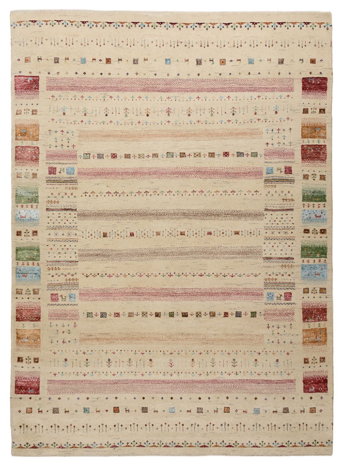 Gabbeh Tapijt - Loribaft Indus - 239 x 174 cm - licht beige