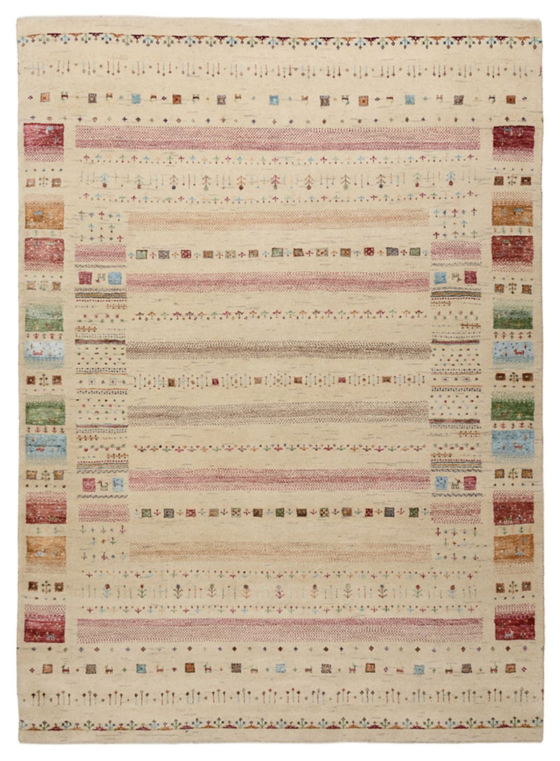 Gabbeh Tapijt - Loribaft Indus - 239 x 174 cm - licht beige