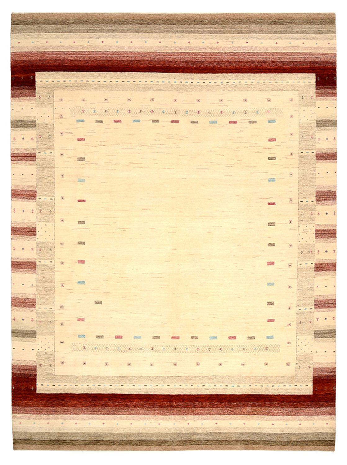Gabbeh Tapijt - Loribaft Indus - 342 x 254 cm - licht beige