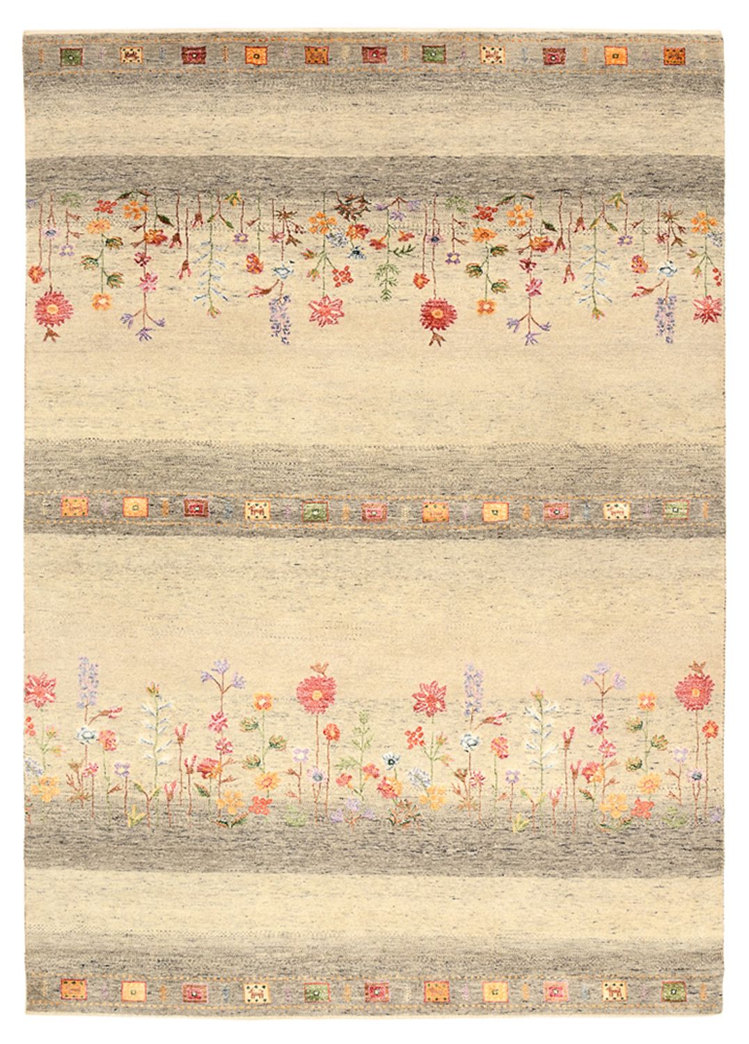 Gabbeh Tapijt - Loribaft Indus - 244 x 173 cm - licht beige