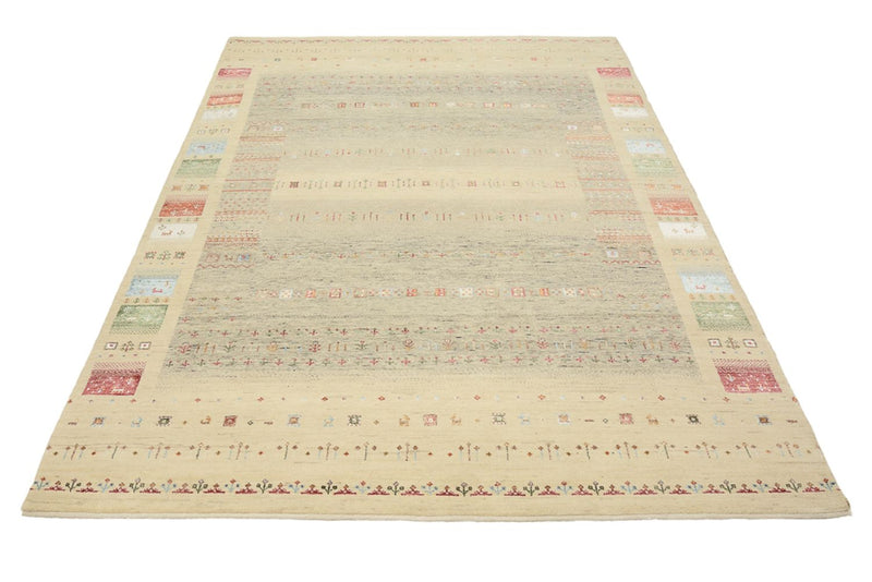 Gabbeh Tapijt - Loribaft Indus - 241 x 172 cm - donker beige