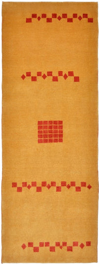 Loper Gabbeh Tapijt - Loribaft Perzisch - 241 x 87 cm - mosterdgeel