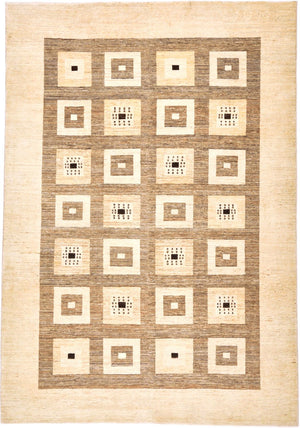 Gabbeh Tapijt - Loribaft Perzisch - 379 x 264 cm - lichtbruin