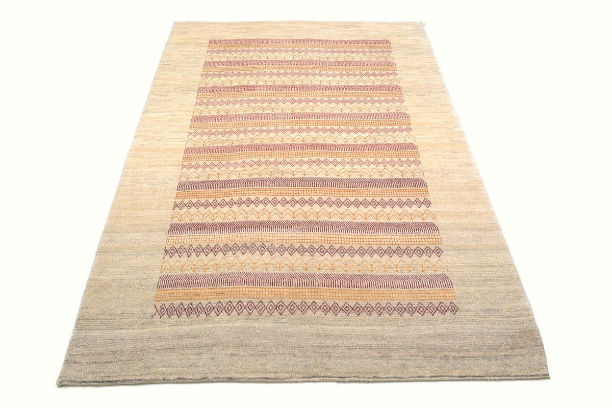 Gabbeh Tapijt - Loribaft Perzisch - 206 x 128 cm - zand
