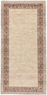 Loper Gabbeh Tapijt - Loribaft Perzisch - 176 x 84 cm - zand