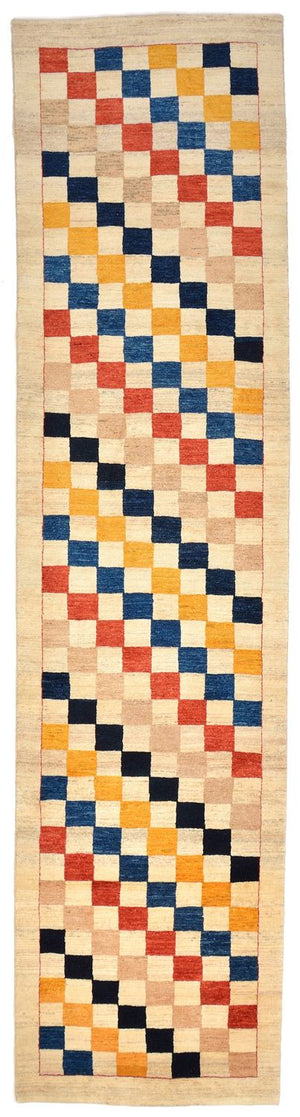 Loper Gabbeh Tapijt - Loribaft Perzisch - 381 x 93 cm - veelkleurig