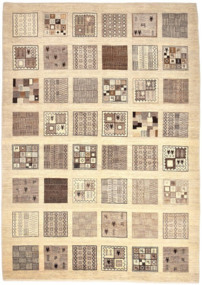 Gabbeh Tapijt - Loribaft Perzisch - 296 x 206 cm - lichtbruin