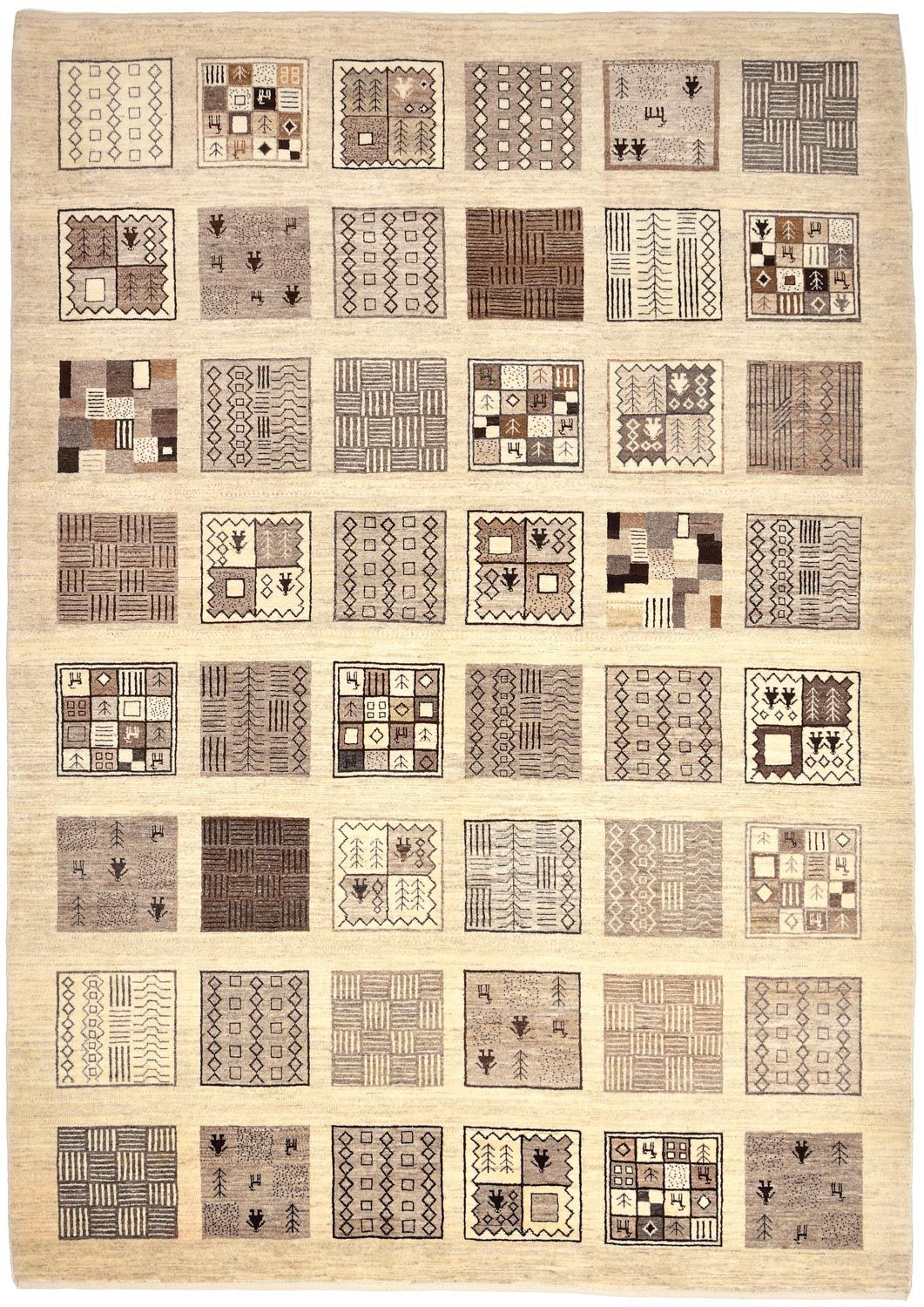 Gabbeh Tapijt - Loribaft Perzisch - 296 x 206 cm - lichtbruin