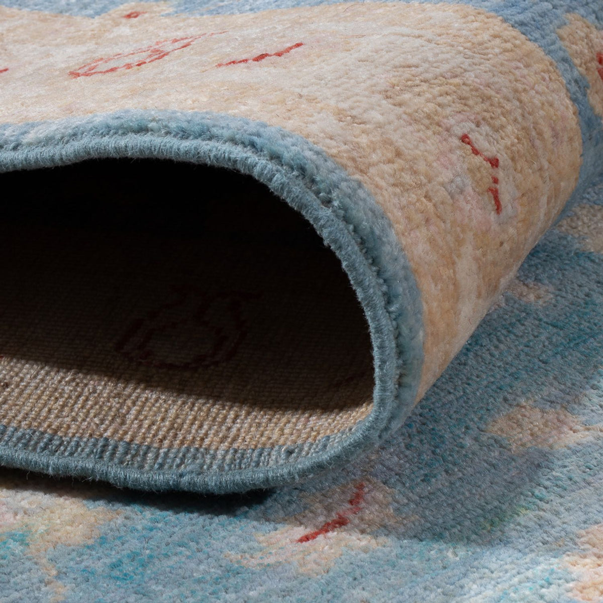 Loper Ziegler tapijt - 200 x 77 cm - lichtblauw