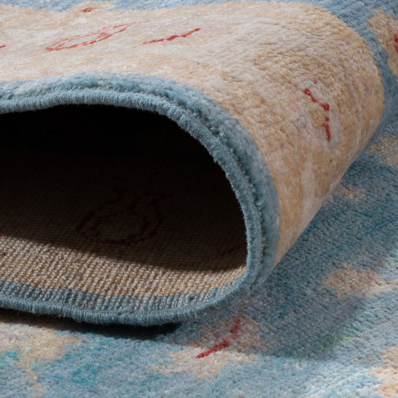 Loper Ziegler tapijt - 200 x 77 cm - lichtblauw