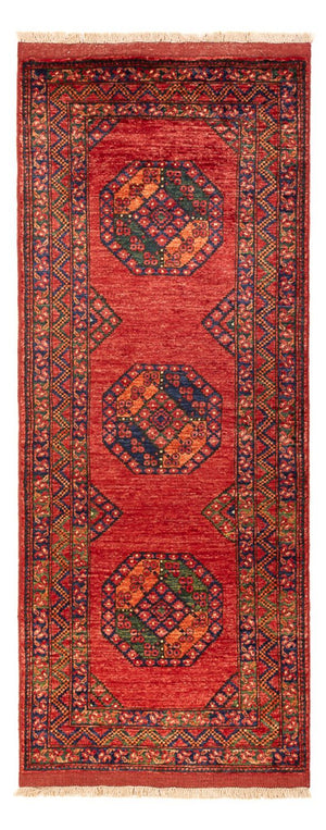 Loper Afghaans tapijt - 206 x 84 cm - rood