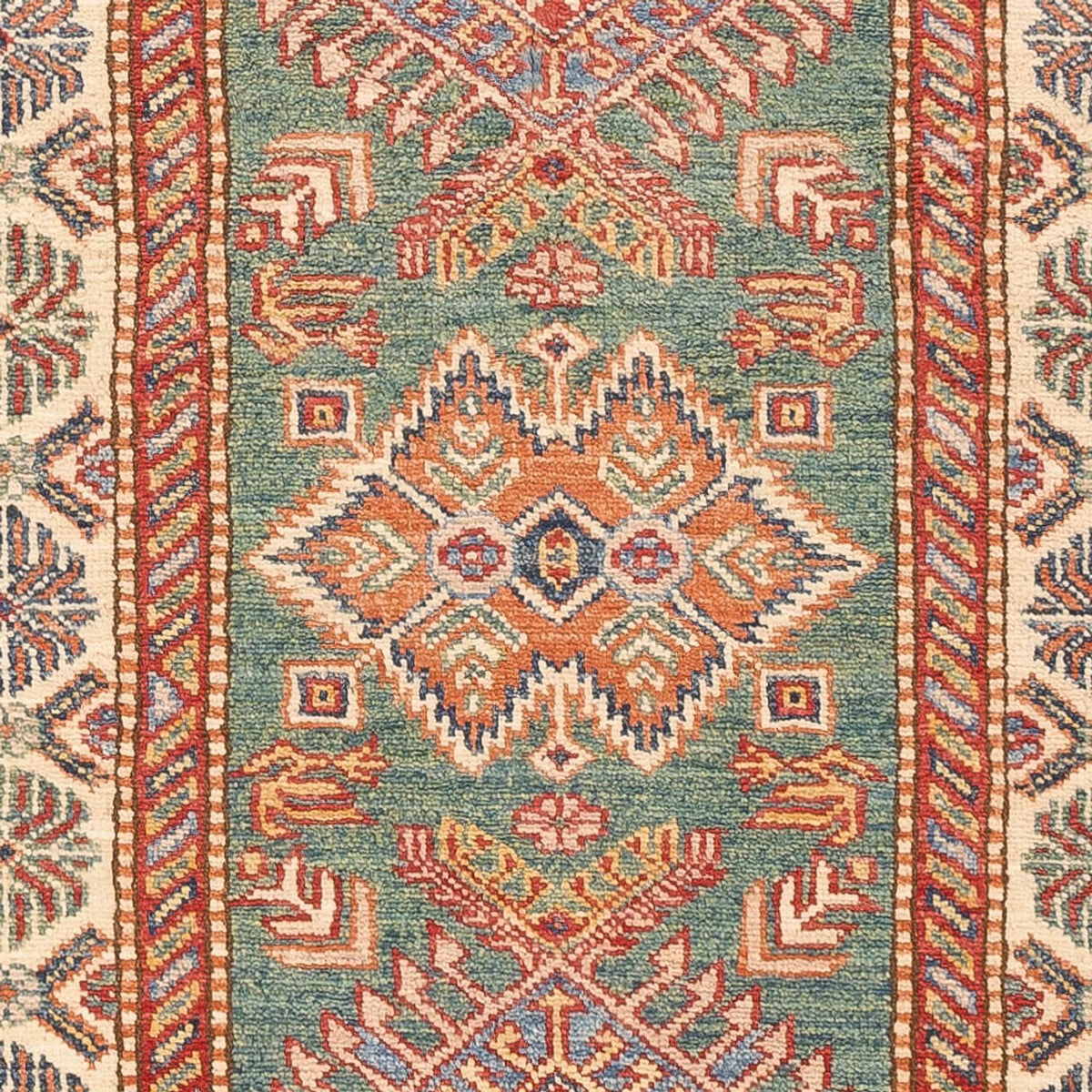 Loper Ziegler Tapijt - Kazak - 199 x 75 cm - donkergroen