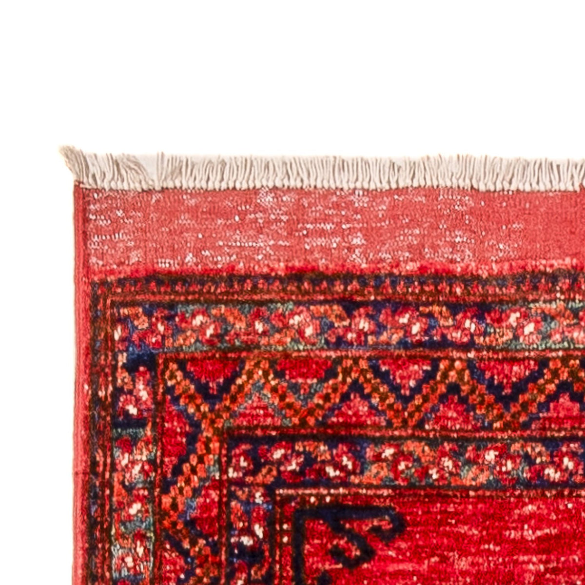 Loper Afghaans tapijt - 395 x 75 cm - rood