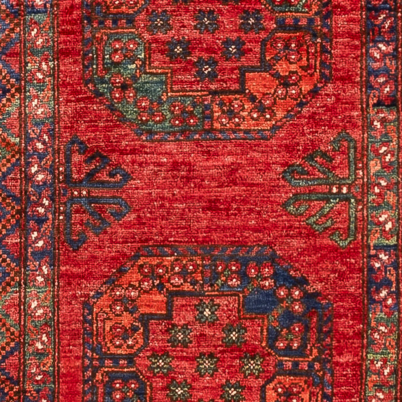 Loper Afghaans tapijt - 395 x 76 cm - rood
