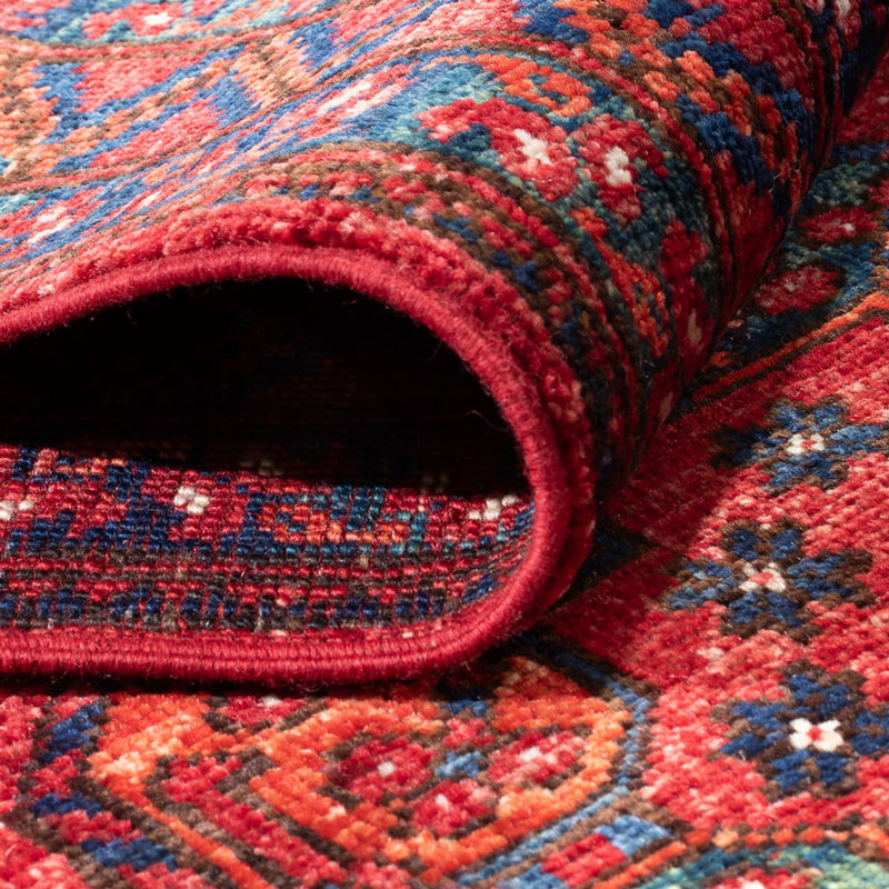 Loper Afghaans tapijt - 395 x 76 cm - rood