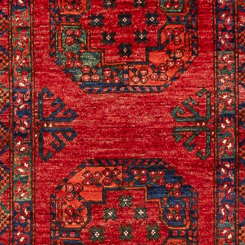 Loper Afghaans tapijt - 395 x 77 cm - rood