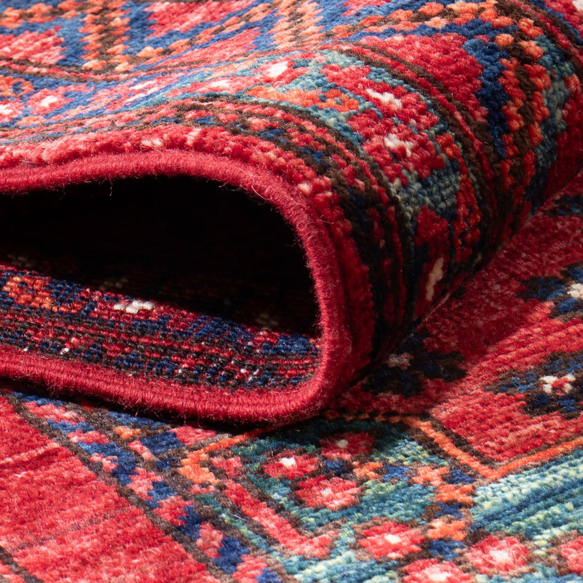 Loper Afghaans tapijt - 395 x 77 cm - rood