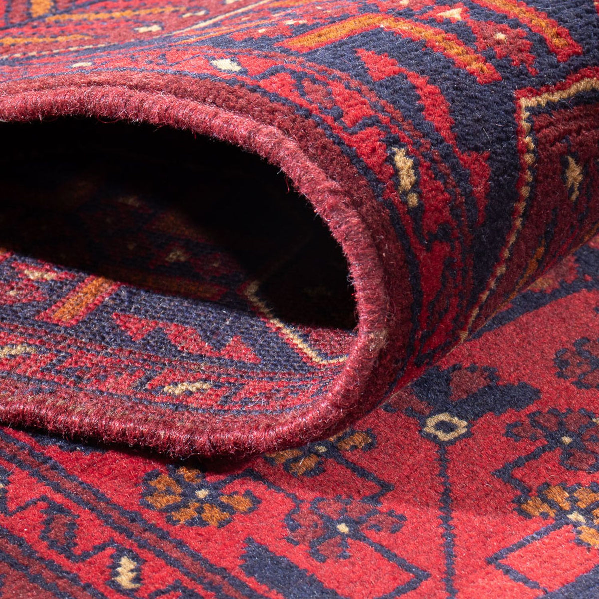 Loper Afghaans tapijt - Kunduz - 395 x 80 cm - rood