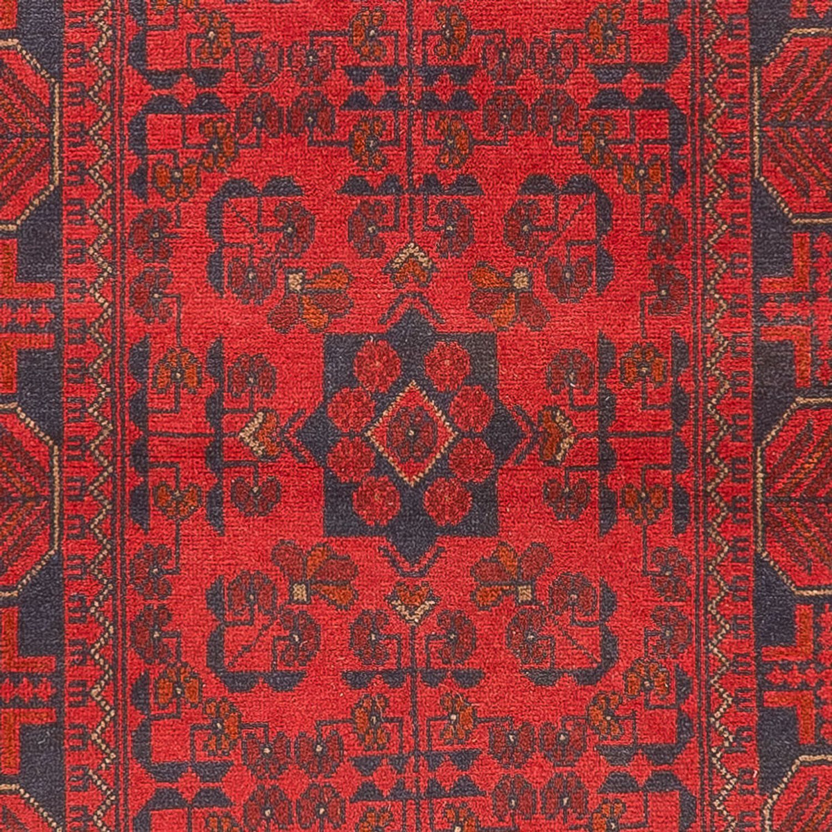 Loper Afghaans tapijt - Kunduz - 390 x 80 cm - rood