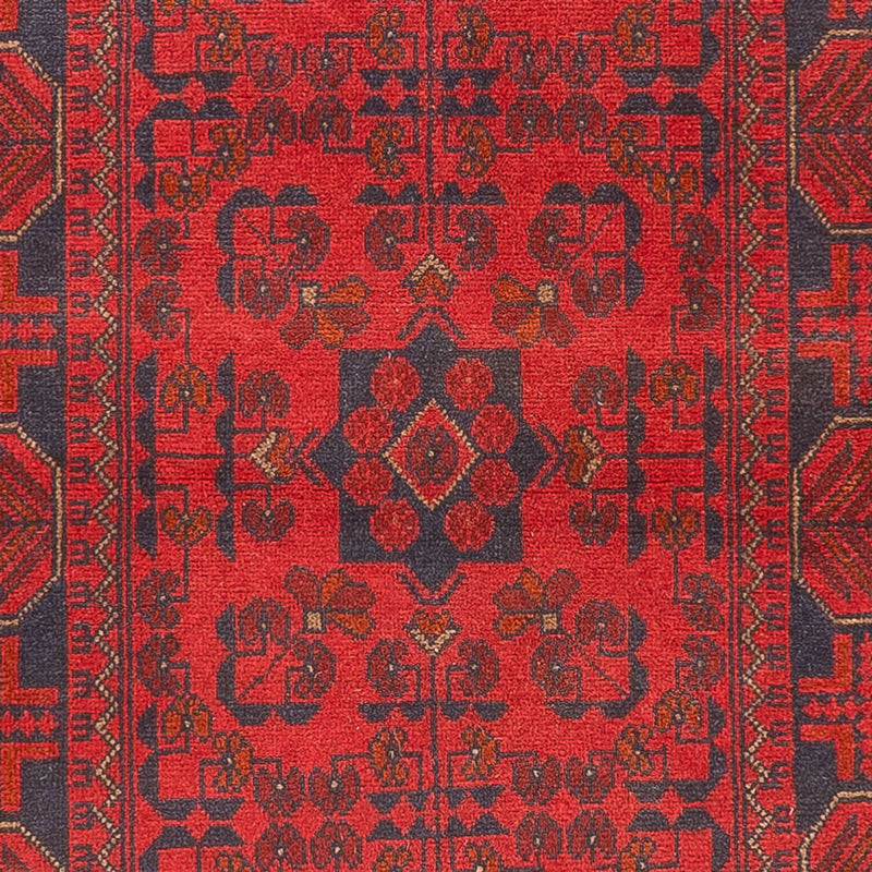 Loper Afghaans tapijt - Kunduz - 390 x 80 cm - rood