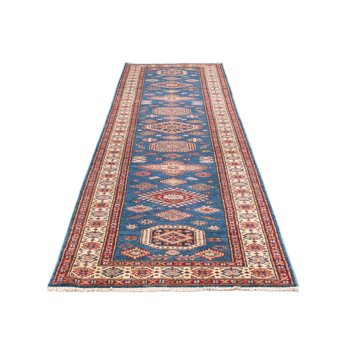 Loper Ziegler Tapijt - Kazak - 404 x 87 cm - blauw