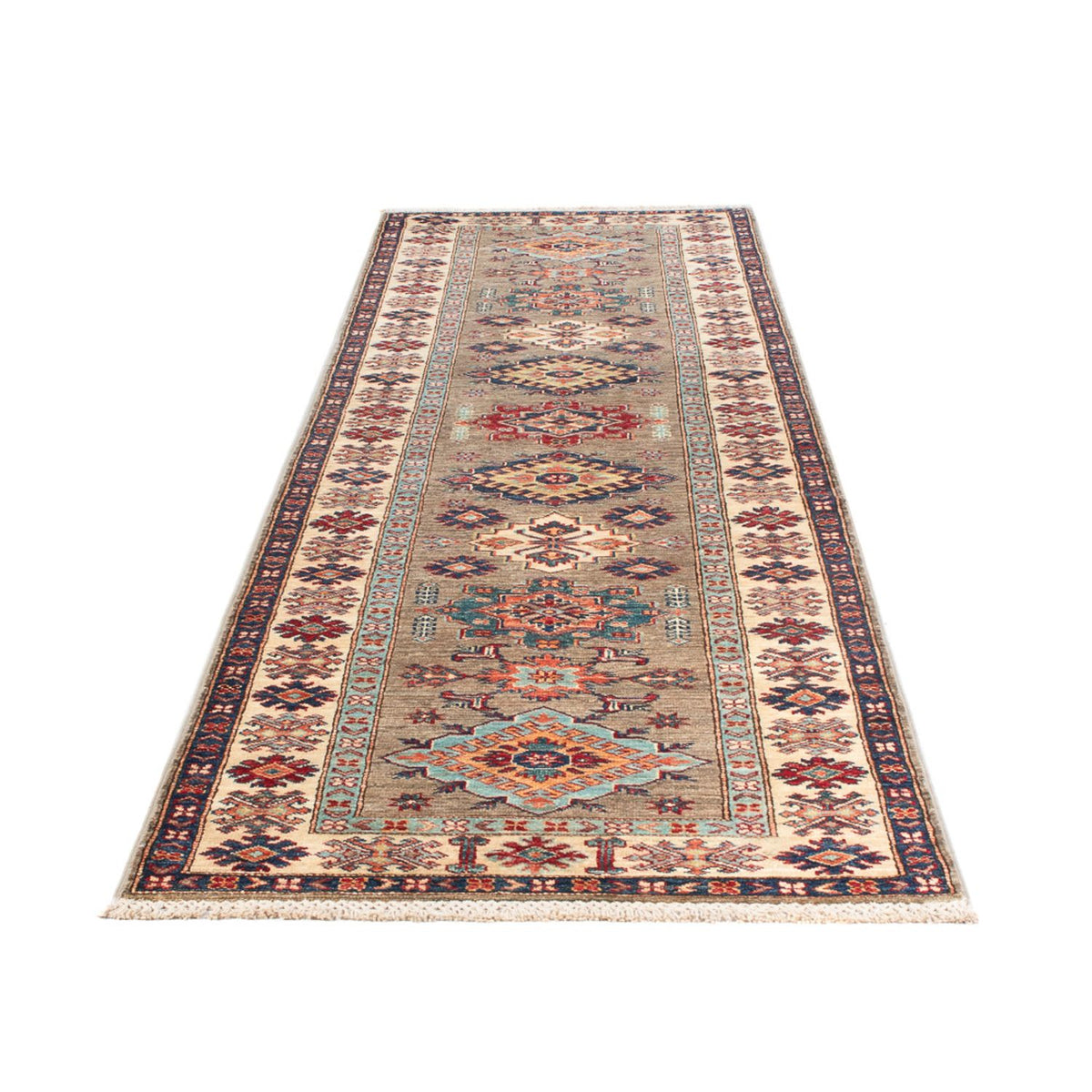 Loper Ziegler Tapijt - Kazak - 317 x 81 cm - lichtgrijs