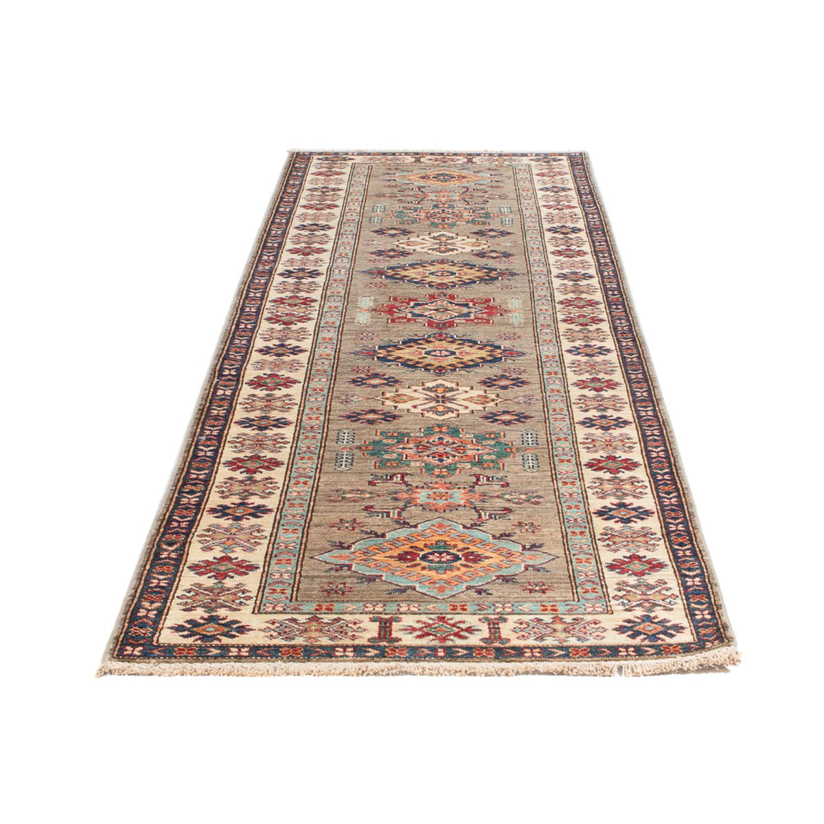 Loper Ziegler Tapijt - Kazak - 305 x 83 cm - lichtgrijs