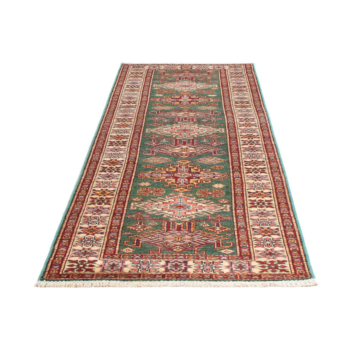 Loper Ziegler Tapijt - Kazak - 297 x 80 cm - groen