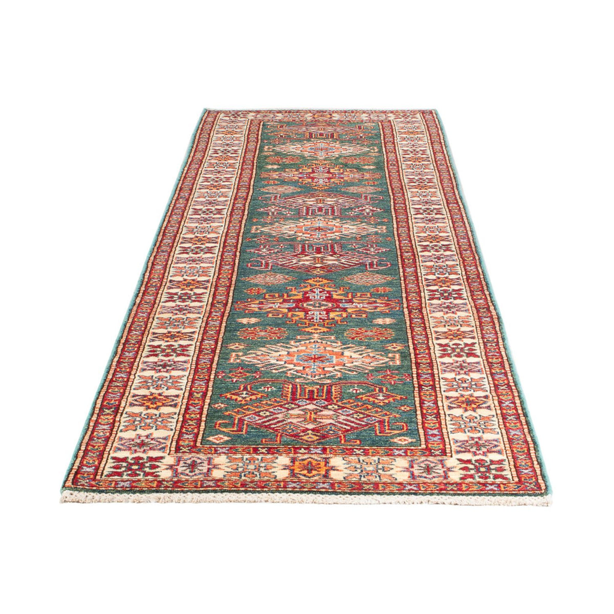 Loper Ziegler Tapijt - Kazak - 298 x 81 cm - groen