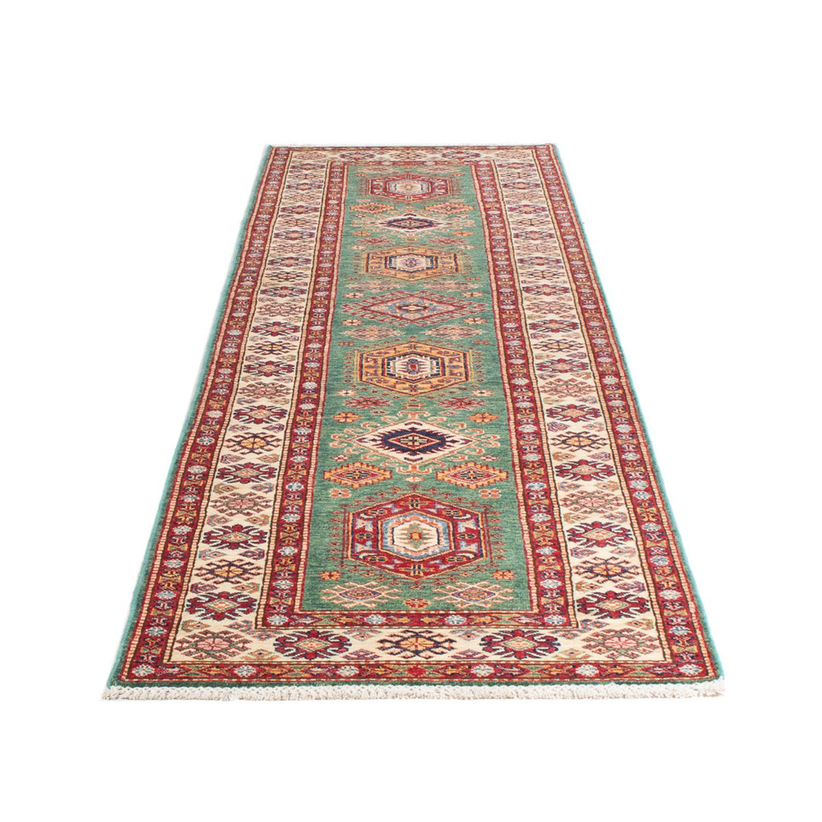 Loper Ziegler Tapijt - Kazak - 310 x 83 cm - groen